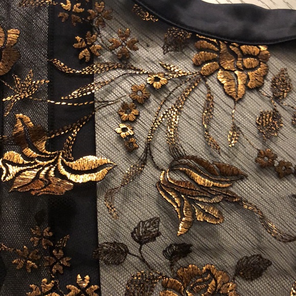 Honey birdette amber shimmer bodysuit embroidered gold floral Size XS - Picture 7 of 14